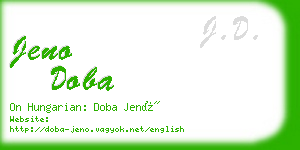 jeno doba business card